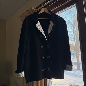Women's Black Double-Breasted Jacket